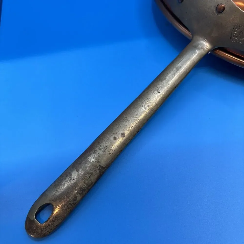 Vintage Copral 8 1/4 “ Copper Skillet Brass Handle Made in Portugal